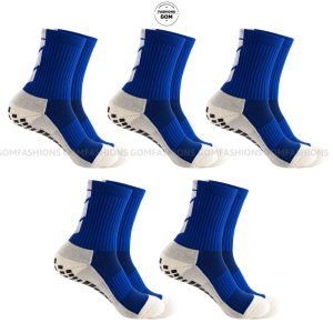 Combo 5 đôi tất nam cổ trung thể thao vớ bóng đá nam chất liệu cotton có đệm silicon chống trượt - DABONG-506-CB5