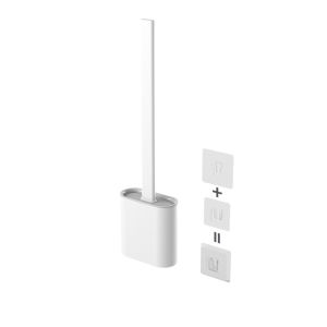 Chổi Cọ Bồn Cầu Nhà Vệ Sinh Tolet Bằng SiliCon Đầu Cọ Mềm Linh Hoạt Có Giá Đựng Dán Tường Tiện Lợi