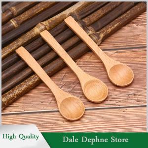 [Dale Dephne] 1X bằng gỗ tròn tre muỗng canh trà cà phê muối muỗng dụng cụ nhà bếp dao kéo