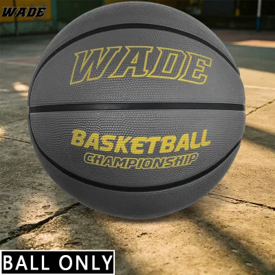 WADE Original Basketball Ball Size 7 Bola Rubber ball for Outdoor Adult Training Ball Kids Youth Student Ball With Free Pin、Net、Pump、Bag（WD-776QH003)