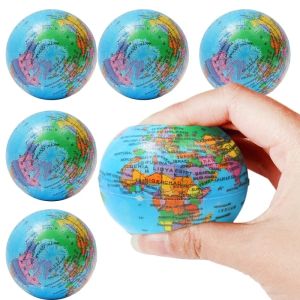 Funny Earth Squeeze Toys Stress Relief PU Foam Squeeze Ball Hand Wrist Exercise Sponge Toys for Kids Adults Child Educational Gifts