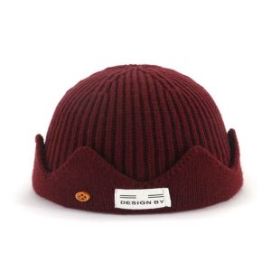THANKSKY Dễ thương Nữ Tag vải Skullies Vương Miện Cosplay Hàn Quốc Phong Cách Mũ Người đàn ông Beanies Cap Mũ len Dệt Kim Hat