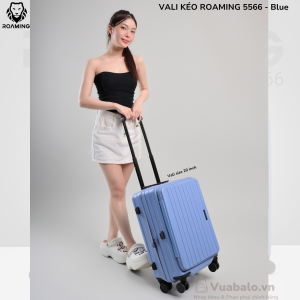 Vali kéo Chính hãng ROAMING size 20/24/26 Mã 5566 màu Blue - Khóa TSA cao cấp kèm khóa kéo YKK - có nới thêm 4 cm . BH 5 năm chính hãng