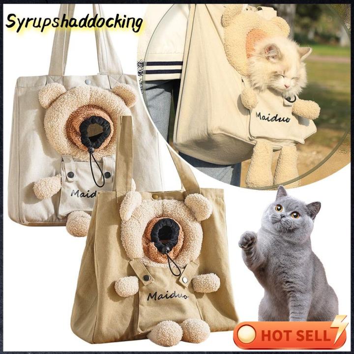 SYRUPSHADDOCKING Canvas Handbag Lion shaped Pet Supplies Puppy