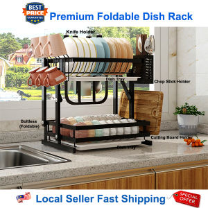 Dish Rack Foldable Stainless Steel Large Folding Dish Drying Rack with ChopStick holder ONLY