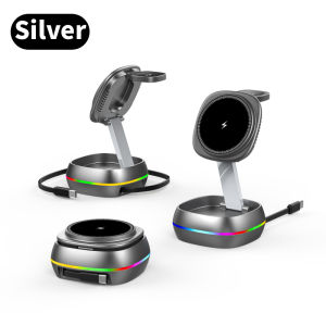 SG 3 IN 1 Magnetic Wireless Charger Foldable Wireless Charging Station Fast Charger for iWatch iPhone AirPods