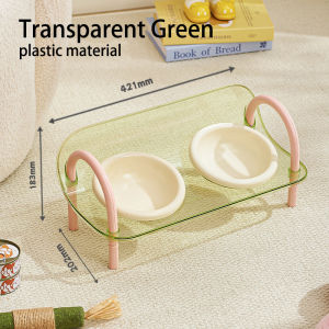 SKISOPGO ชามแมวปรับได้ จานข้าวแมว จานอาหารแมว ยกสูง ปรับความสูงและเอียงได้ ฐานกันลื่น ถาดอาหารแมว