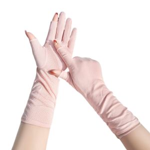 FEEZE Anti-UV Women Sunscreen Gloves Thin Lengthen Summer Driving Mittens Fashion Non Slip Sun Protection Riding Gloves Woman