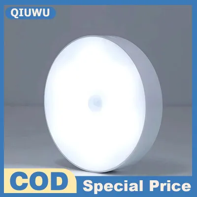 QIUWU Cảm Biến Chuyển Động LED Ánh Sáng Ban Đêm USB Có Thể Sạc Lại Đèn 6LED 10LED Thanh Không Dây Trên Cho Nhà Bếp Tủ Quần Áo Phòng Ngủ Hành Lang