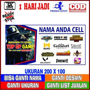 BANNER TOP UP GAME SPANDUK TOP UP GAME UKURAN 200 x 100