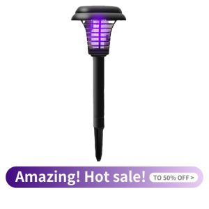 24H KILL Decor Camping Electric Shock IP65 Courtyard LED Light Insect Killer Waterproof Outdoor Solar Mosquito Killer