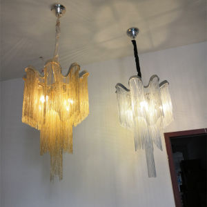 Nordic Tassel Chain Chandeliers Lighting for Home luces led decoracion Silver Fringed hanging pendant lamp light fixtures