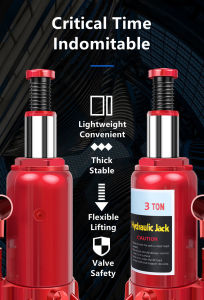 Extra Heavy Duty Bottle Type Hydraulic Jack 3 tons Hydraulic High Quality Jack 3 Ton (Red)