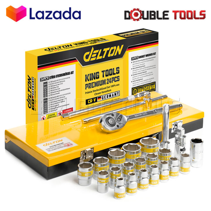 DELTON King Tools ชุดเครื่องมือ ประแจ ชุดบล็อก 24 ชิ้น ขนาด 1/2 นิ้ว (4