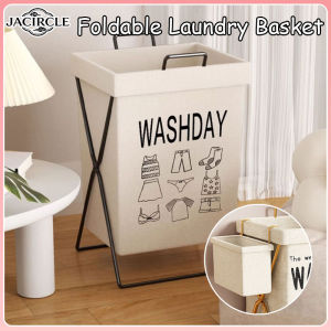 JACIRCLE Large Capaci Laundry Hamper Foldable Batoom Bedroom Dormi Dir Clothes Basket Retro Japanese Sle Fabric Storage