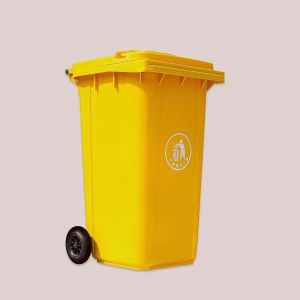 ถังขยะ พลาสติก 240L/260L ฝาเรียบ (มีล้อ) ถังขยะ (สี เขียว/น้ำเงิน/แดง/ดำ/เหลือง) ถังขยะกทม. ถังขยะนอกบ้าน ทนทาน ใช้งานได้ยาวนาน