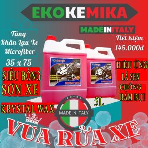 Ekokemika Krystal Wax 5L Dung Dịch Phủ Bóng Làm Khô Bảo Vệ Sơn Xe ÔTô Xe Máy Siêu Bóng Chống Bám Bụi Vuadienmay