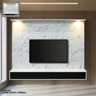 6ft TV Hanging Cabinet Sliding glass door drawer 🔥FREE INSTALLATION🔥 With Led Light/Wall TV/Kabinet TV Gantung Din