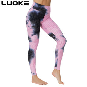 LUOKEผู้หญิงขนาดพิเศษกางเกงโยคะหมึกTie Dyeแฟชั่นกางเกงปั่นจักรยานกีฬาเสื้อผ้าสตรีสุภาพสตรีกางเกงกีฬาขายาวLeggingผู้หญิงขนาดพิเศษกีฬา