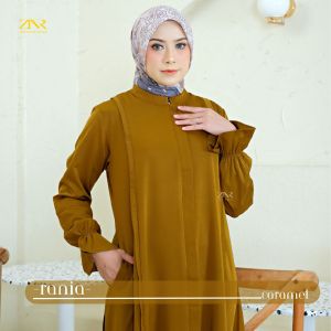 Gamis Polos Lengan Karet Simpel Size M XL XXL Dress Polos Gamis Jumbo BIg Size Rania Series by ZNR Muslimah