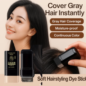 💝【One Touch to Cover Gray Hair】Soft Hair Dye Hair Styling Stick to Cover Gray Hair Waterproof and Sweat-Proof Color Natural Tooth Comb Long-Lasting and Not Easy to Fade柔和染发美发棒