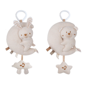 ที่แขวนติดรถยนต์ผ้ากำมะหยี่มีเสียงเพลงผ่อนคลายสำหรับการ์ตูนเบาะนั่งในรถยนต์สำหรับเด็กทารกรางอาหารหนูของเล่นที่แนบมาได้ง่ายสำหรับการพัฒนาการได้ยิน