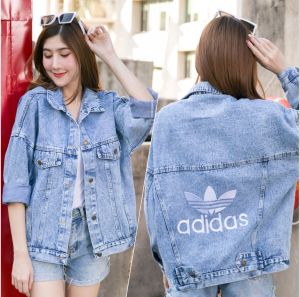 NEW Jacket 2023 แจ็คเก็ตยีนส์สีฟอก ปักลายหลัง สวยหรูมาก รุ่น329-1
