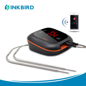 Inkbird IBT-4XS Digital Bluetooth Rechargeable BBQ Tool With 2 probes For Barbeque Grill Oven Meat Beef Kitchen Tool 150 feet/50M Remote Range Free APP Suitable for IOS and AndroidLED ScreenC/F Reading