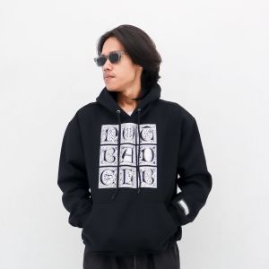 NOTBADCLUB - OWTHER - Hoodie Jumper Boxie Katun Fleece Hitam Full Bordir