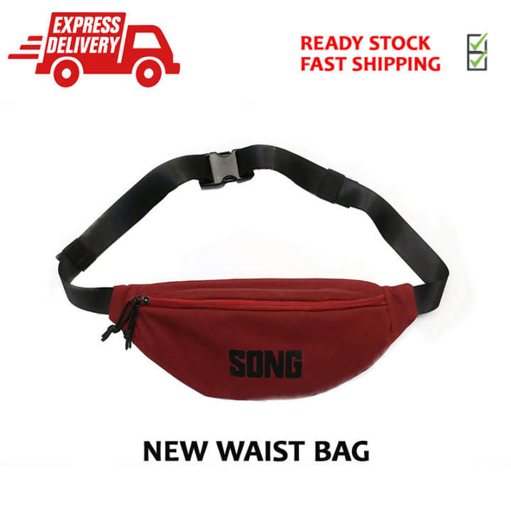 UNISEX PLAIN WAIST BAG POUCH BAG SHOULDER BAG BEG PINGGANG LELAKI