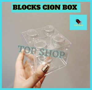 TOP SHOP Blocks Shape Coin Box Kids Money Bank Transparent Stackable Storage Box Toy Gift for Children Coin Piggy Bank Money Saving Box