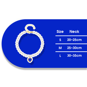 HamshMoc Pet Pearl Necklace Adjustable Heart-Shaped Gem Artificial Pearls Fashion Accessory for Cats Dogs