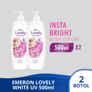 (PAKET ISI 2) EMERON LOVELY WHITE UV INSTA BRIGHT WHITE PEARL Body Lotion 2 pcs x 500ml