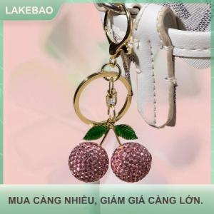 【LAKEBAO】 Sang trọng Rhinestone Cherry keychain sáng tạo tinh tế sáng bóng anh đào Keyring Túi Mặt dây chuyền cá nhân túi quyến rũ quà tặng sinh nhật