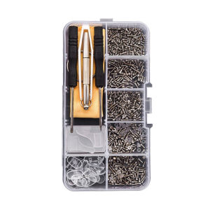 Eyeglass Sunglass Repair Kit Tool With 500pcs Eyeglass Screws 10 Nose Pads And Tweezers Screwdriver