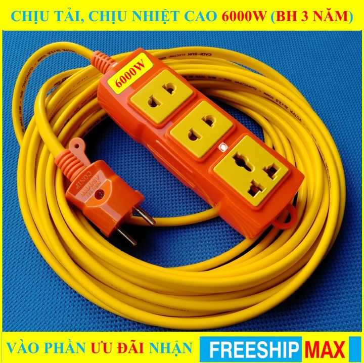 Ổ cắm điện (LOẠI XỊN) chịu tải cao 6000W đa năng (BH 3 NĂM) DÂY CADISUN ...