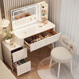 Dress Table Cream Style Dressing Table Bedroom Modern Simple Small Apartment Bedside Storage Drawer Desk Mirror Integrated