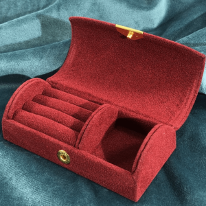 JURHOMIE Portable Jewelry Box Arch Face Suede Surface Beaded Jewelry Box  Elegant Jewelry Organizer Gift