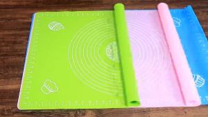 Silicone Baking Mat with Rolling Pin Non-Stick Baking Pastry Mat Measurement Cake Kneading Mat