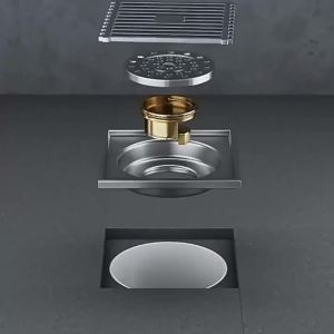 Bathroom shower floor drain made of 304 stainless steel material kitchen square anti odor floor drain2026