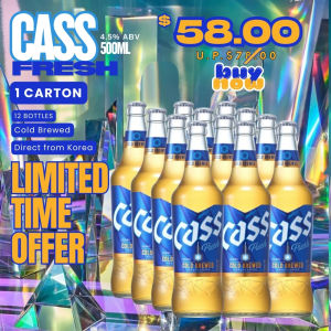 Cass Fresh Korean Beer (12 Bottles) 500ml - COLD BREW BEER - Direct from Korea