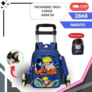 Tas Troli ransel 3 Roda Anak Sekolah  SD Laki laki Untuk Anak Cowok SD + pensil case 2868