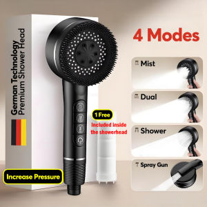 【SKIT SG】German Premium High Pressure Handheld Shower Head Filtered Spa Massage Water Saving Spray Gun Bathroom Shower Head High Pressure Booster with Filter Cotton Adjustable Spray Modes Universal Shower Hose Connector