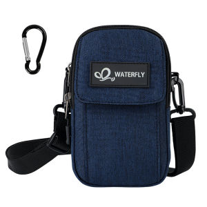 WATERFLY Small Shoulder Crossbody Bag Multifunctional Handbag Mobile Phone Bag Mini Belt Bag Bumbag Fanny Waist Pack EDC Pouch with Adjustable Strap Carabiner for Men Women Ladies
