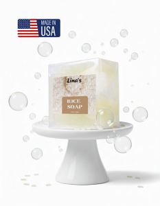 LINAs Rice Bar Soap (100g) – Gentle Brightening & Hydrating Daily Cleanser