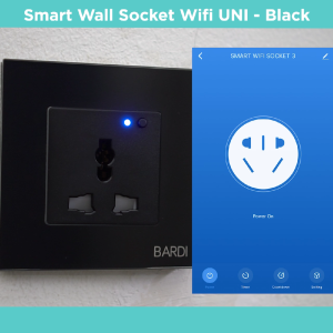 BARDI Smart Wall Socket Wi-Fi UNI White/Black: Otomasi Rumah dengan Alexa & Google Home