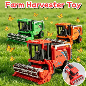 Farm Harvester Toy Vehicle Friction Powered Shockproof ABS Kids Pretend Play Tractor Gift