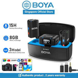 BOYA New Wireless Microphone Lavalier  for iPhone BOYAMIC Cordless Portable Mic for Camera Android Smartphone Recording Mic with Long Battery Life Clip on Lapel Mic for Live Streaming Video