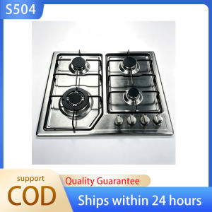 Built-in 4 Zones Gas Hob Tempered Glass Surface Aluminum Burners & Heavy Duty Cast Iron Pan Support Electric Ignition System with Flame Failure Safety Lock Non-Stick Easy Clean Kitchen Gas Stove