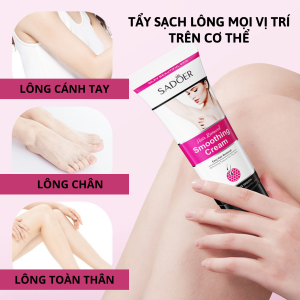 [ CHÍNH HÃNG] Kem Tẩy Lông SADOER  Tẩy Lông Hiệu Quả Triệt Sạch Các VùngLông Nách Chân Tay Nhẹ Nhàng Tẩy Lông Không Để Lại Dấu Vết Không Đau Không Kích Ứng Da